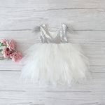 Feather Sequins Tiered Girls Dress Fluffy Tulle Party Kids Princess Dresses for Girls Baby Clothes 2-10Y E13846