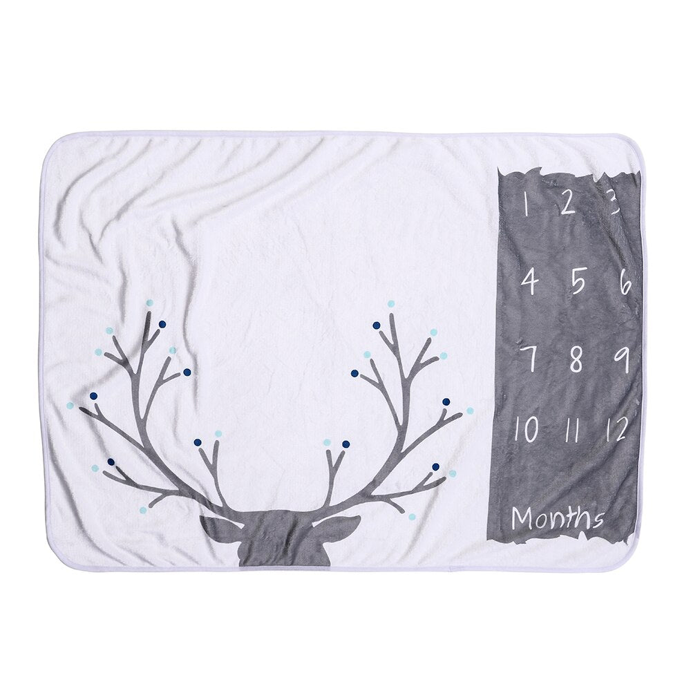 Monthly Personalized Milestones Microfiber Fleece Baby Blanket