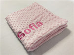 Minky personalized baby blanket