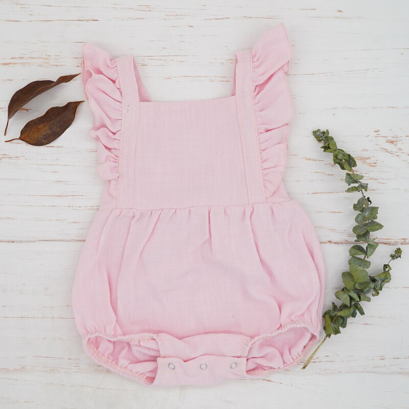 Linen Flutter Sleeve Playsuit