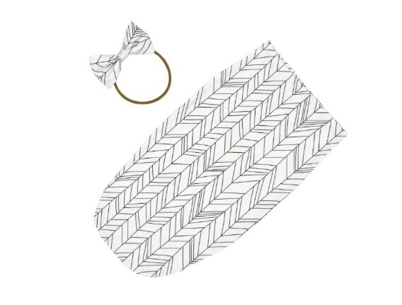 Newborn muslin swaddling wrap with head band