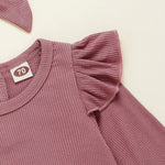 Newborn Infant Baby Girls Ruffle T-Shirt Romper Tops Leggings Pant 3Pcs Outfits Clothes Set Long Sleeve Fall Winter Clothing D20