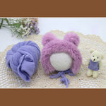 3pcs/set  Newborn Photography Props Blanket  Hat Baby Photography  Wrap Props Bear Doll  Baby Photo Shoot Accessories