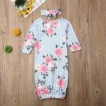 Infant Baby Sleeping Bag Newborn Blanket Swaddle Wrap Gown Floral Outfits 0-9M
