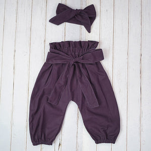 Long Sleeve Baby Clothes Autumn Clothing For Baby Toddler Girls Purple Floral Romper Pants Headband Clothes Set Roupa Infantil