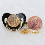 MIYOCAR bling luxurious bling pink crown rhinestone Baby Pacifier/ Nipples /Dummy /cocka /chupeta baby gift babyshower APCG-P
