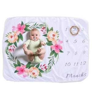 Monthly Personalized Milestones Microfiber Fleece Baby Blanket