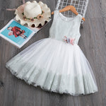 Summer Toddler Girls Lace Cake Dress Kids Sleeveless Floral Mesh Wedding Dresses Children Clothing For Baby Girls 3 to 8 Years
