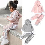 Toddler Kids Baby Girls Zipper Tops Coat+Pants Tracksuit Sportswear 2PCS Set