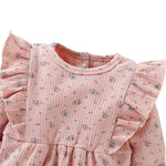 Infant Flare Long Sleeve Jumpsuit Outfits Children Romper Baby Girl Clothes Autumn Casual Floral Print Romper