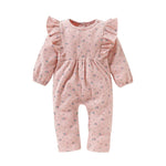 Infant Flare Long Sleeve Jumpsuit Outfits Children Romper Baby Girl Clothes Autumn Casual Floral Print Romper