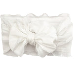 Oversize Lace Bow Baby Headband Wide Soft Flower Silk Hairband for Girl Headwear Children Bow Knot Turban Newbor Infant Headwrap