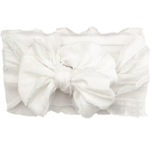 Oversize Lace Bow Baby Headband Wide Soft Flower Silk Hairband for Girl Headwear Children Bow Knot Turban Newbor Infant Headwrap