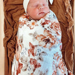 2019 Newborn Floral Muslin Swaddle Baby Girl Blanket Infant Parisarc Wrap Sleeping Bag Headband Cotton Towel