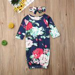 Infant Baby Sleeping Bag Newborn Blanket Swaddle Wrap Gown Floral Outfits 0-9M