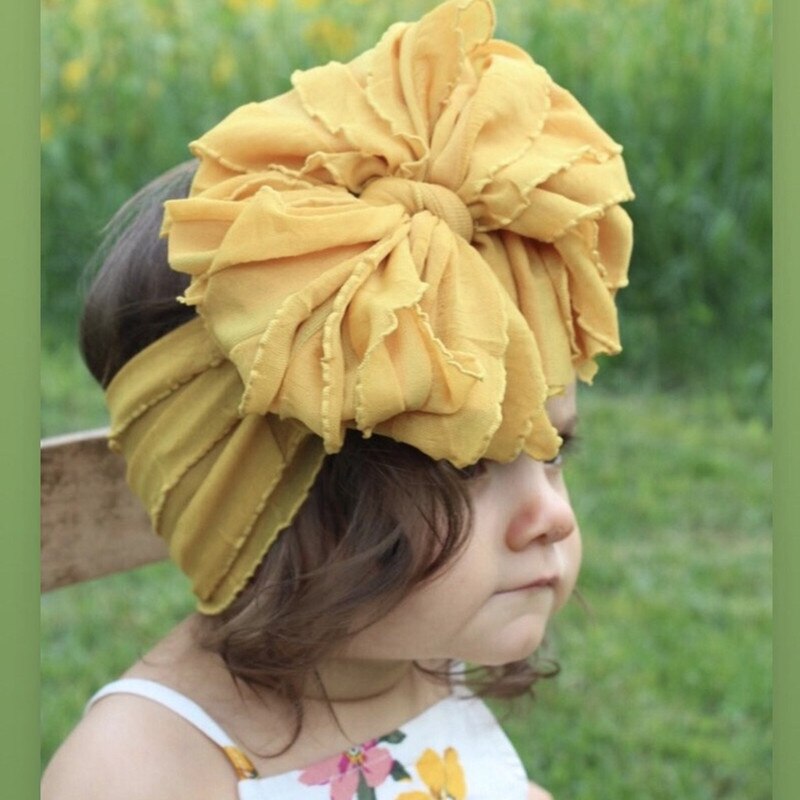 Oversize Lace Bow Baby Headband Wide Soft Flower Silk Hairband for Girl Headwear Children Bow Knot Turban Newbor Infant Headwrap