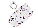 Newborn muslin swaddling wrap with head band