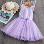 Summer Toddler Girls Lace Cake Dress Kids Sleeveless Floral Mesh Wedding Dresses Children Clothing For Baby Girls 3 to 8 Years