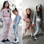 Toddler Kids Baby Girls Zipper Tops Coat+Pants Tracksuit Sportswear 2PCS Set
