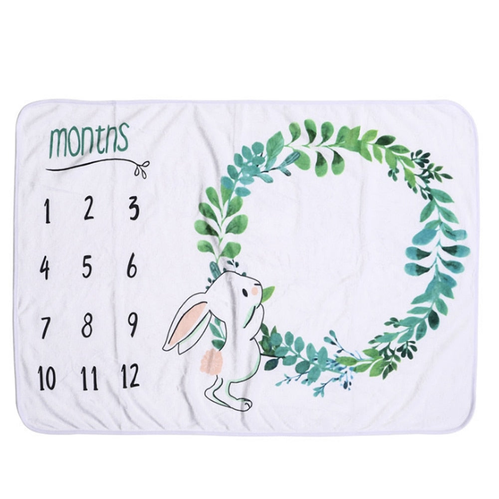 Monthly Personalized Milestones Microfiber Fleece Baby Blanket