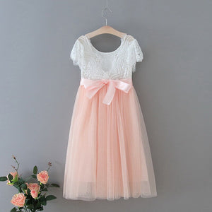 Wholesale Summer New Baby Girl Princess Dress Eyelash Lace Straight Tulle Dress For Wedding Party Baby Girl Clothes E13844