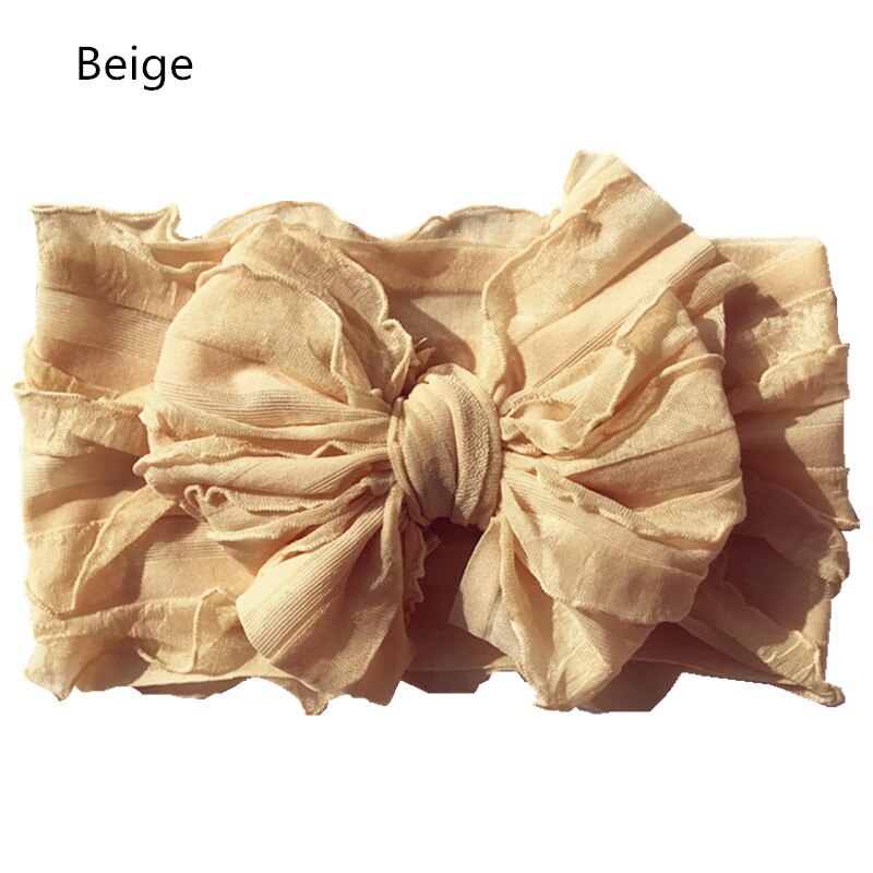 Oversize Lace Bow Baby Headband Wide Soft Flower Silk Hairband for Girl Headwear Children Bow Knot Turban Newbor Infant Headwrap