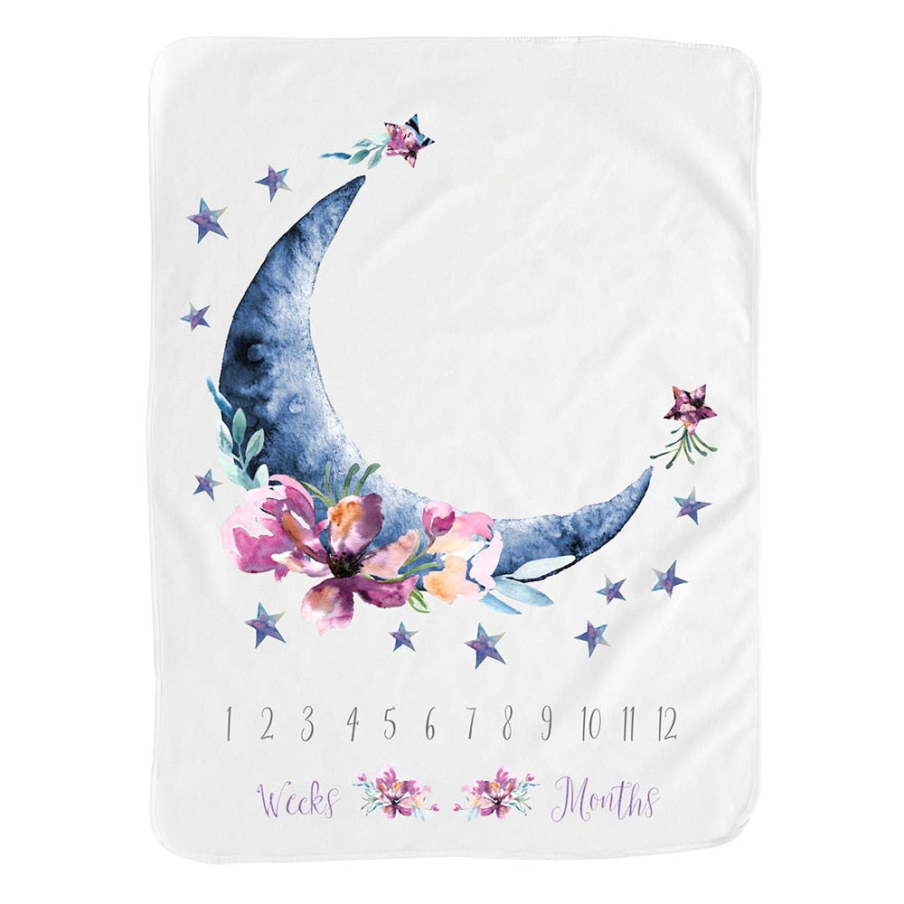 Monthly Personalized Milestones Microfiber Fleece Baby Blanket