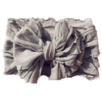 Oversize Lace Bow Baby Headband Wide Soft Flower Silk Hairband for Girl Headwear Children Bow Knot Turban Newbor Infant Headwrap