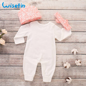 Newborn Baby Girl Romper Long Sleeve Baby Rompers Winter Baby Girls Clothes Toddler Girl Romper Infant Jumpsuit 3Pcs Set P30