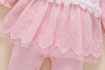 new born baby clothes long sleeved princess baby girl romper autumn spring lace children jumpsuit+headband+socks toddler set 3m