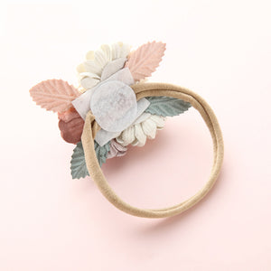 BalleenShiny Fashion Florals Headband Newborn Baby Elastic Princess Hairbands Child Kids Pearl Fresh Style Cute Headwear Gifts