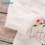 Newborn Baby Girl Romper Long Sleeve Baby Rompers Winter Baby Girls Clothes Toddler Girl Romper Infant Jumpsuit 3Pcs Set P30
