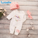 Newborn Baby Girl Romper Long Sleeve Baby Rompers Winter Baby Girls Clothes Toddler Girl Romper Infant Jumpsuit 3Pcs Set P30
