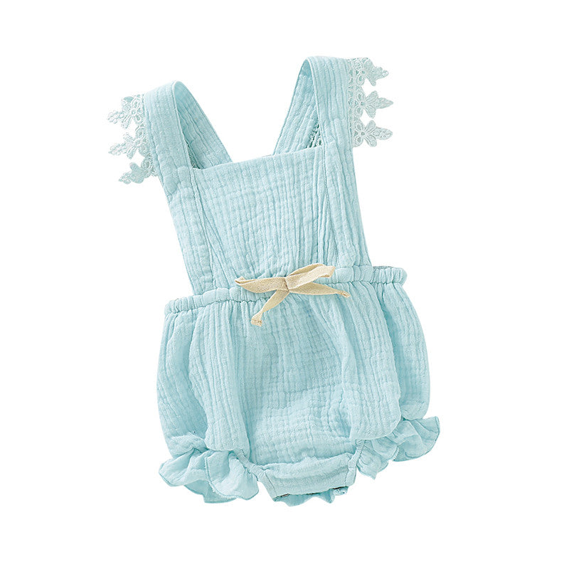 Newborn Solid One Pieces Clothes Summer Outfits 2019 Baby Girl Lace Backless Romper Jumpsuit Outfits Baby girl Bebe Clothes
