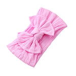 Wide Baby Nylon Newborn Headband Knotted Bow Hair Band Braid Bows Baby Hair Accessories for Infants 27 Colors JFNY099