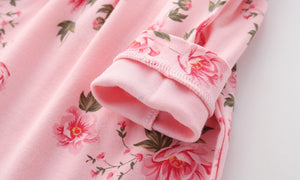 Floral Printing Newborn Baby Girl Clothes Peter Pan Collar Jumpsuits & Hats Clothing Sets 2019 Princess Girls Footies Body suits