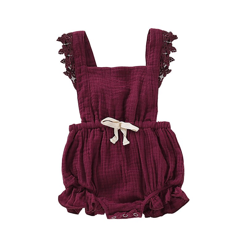 Newborn Solid One Pieces Clothes Summer Outfits 2019 Baby Girl Lace Backless Romper Jumpsuit Outfits Baby girl Bebe Clothes