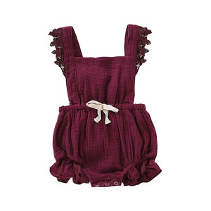 Newborn Solid One Pieces Clothes Summer Outfits 2019 Baby Girl Lace Backless Romper Jumpsuit Outfits Baby girl Bebe Clothes