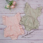 New Baby Clothes Summer Bubble Bow Tie Ruffle Linen Romper Jumpsuit For Boys Girls Newborn Toddler Kids Boutique Infantil Roupa