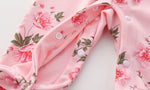 Floral Printing Newborn Baby Girl Clothes Peter Pan Collar Jumpsuits & Hats Clothing Sets 2019 Princess Girls Footies Body suits