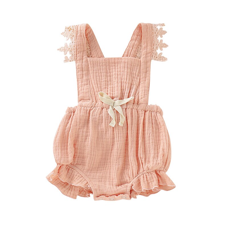 Newborn Solid One Pieces Clothes Summer Outfits 2019 Baby Girl Lace Backless Romper Jumpsuit Outfits Baby girl Bebe Clothes