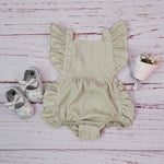 New Baby Clothes Summer Bubble Bow Tie Ruffle Linen Romper Jumpsuit For Boys Girls Newborn Toddler Kids Boutique Infantil Roupa