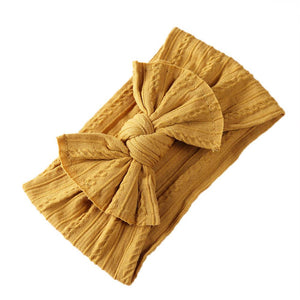 Wide Baby Nylon Newborn Headband Knotted Bow Hair Band Braid Bows Baby Hair Accessories for Infants 27 Colors JFNY099