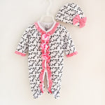 Spring Autumn Cute Ruffle Flower Full Sleeves Girls Rompers + Cap Princess Overalls Baby Jumpsuit Infant Outfit Kids Child Cloth