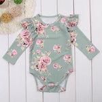 Fashion 2018 Cute Infant Newborn Baby Girl Floral Romper Ruffles Jumpsuit Outfits Clothes