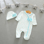 Spring Autumn Cute Ruffle Flower Full Sleeves Girls Rompers + Cap Princess Overalls Baby Jumpsuit Infant Outfit Kids Child Cloth