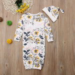 Baby Sleeping Bag+Hat Floral Infant Gowns Pajamas Baby Pyjamas Sleeping Suit For Babies Newborn Nightgown Sleepwear Robes