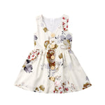 Summer Cute Princess Sleeveless Flower Baby Girls Toddler Kids Dress Button Party Pageant Tutu Dresses Clothes