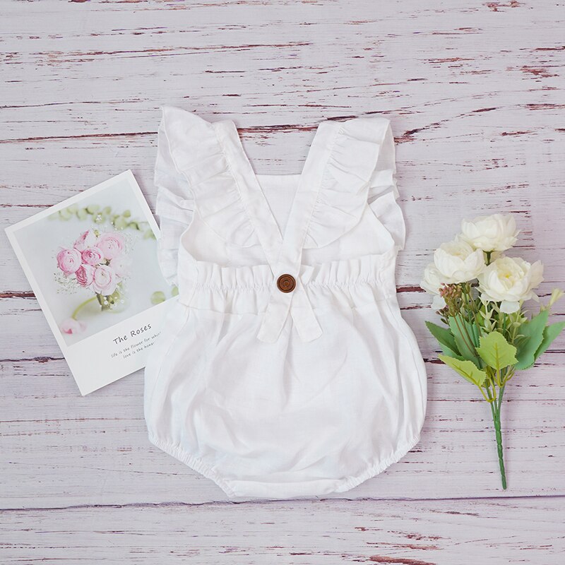 Linen Flutter Sleeve Playsuit