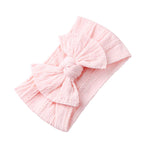 Wide Baby Nylon Newborn Headband Knotted Bow Hair Band Braid Bows Baby Hair Accessories for Infants 27 Colors JFNY099